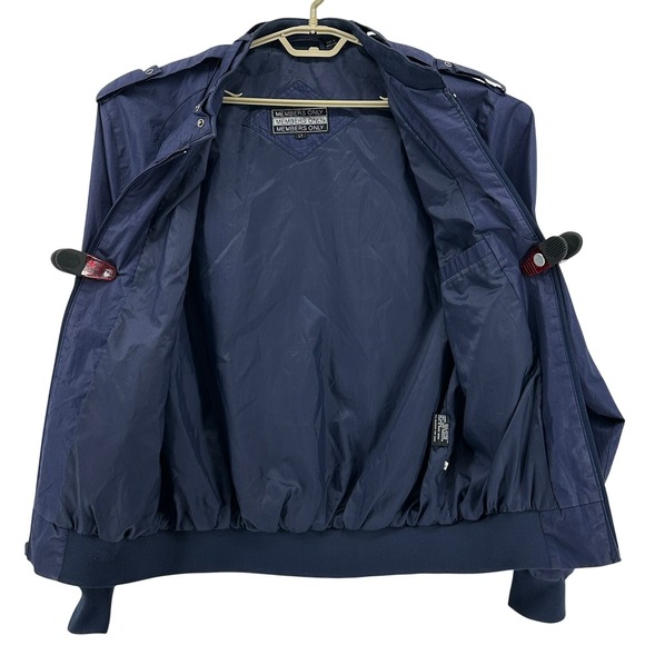 Members Only Jacket Mens Large Tall Navy Blue Lightweight Bomber Racer Style - Picture 6 of 12